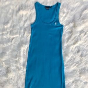 Ralph Lauren Stretch Sleeveless Dress Sz Sm Blue